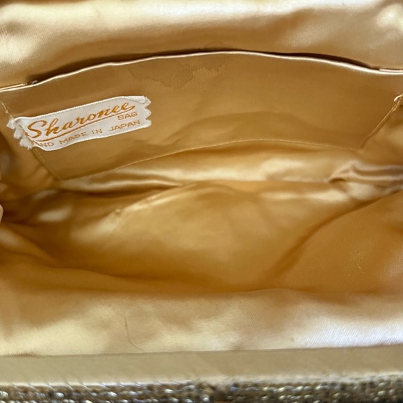 Gold Beaded Clutch, Vintage 1950’s Evening Bag with Kisslock Clasp - Picture 4 of 7